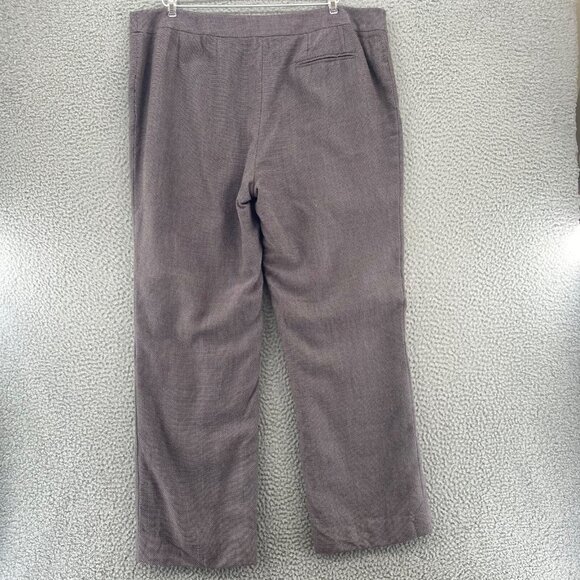 Lafayette 148 New York 18 Plus Brown Wool Lined Wide Leg Pockets Office Career - Picture 3 of 12